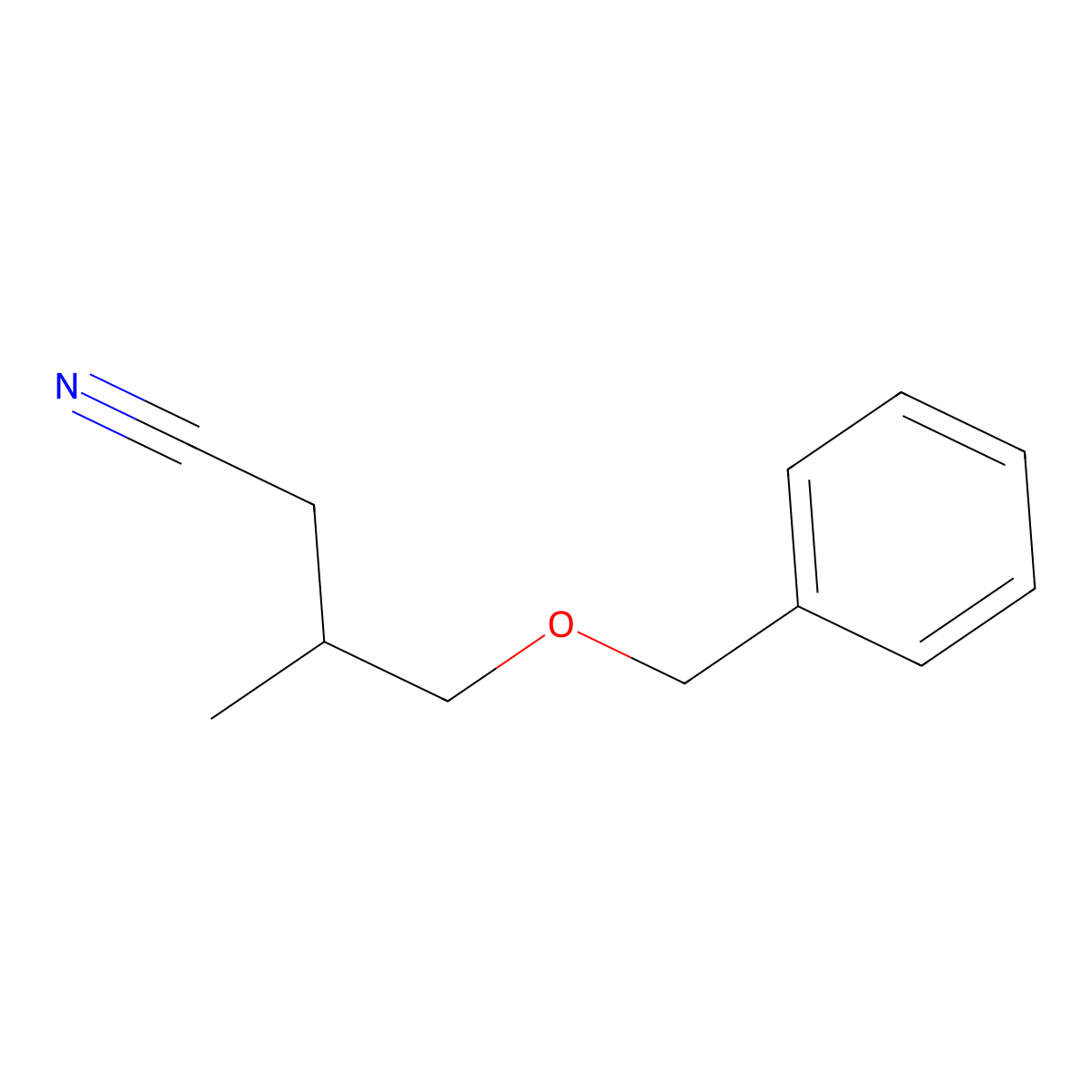 (R)-4-Benzyloxy-3-methylbutyronitrile molecular structure, CAS 104265-24-9