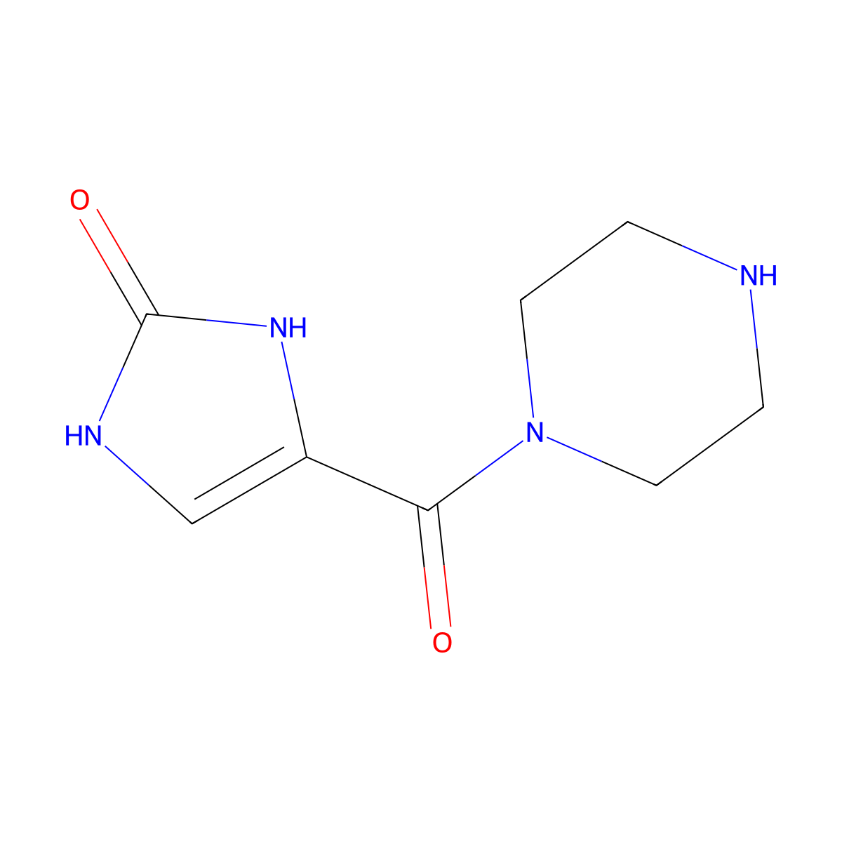4-(piperazine-1-carbonyl)-2,3-dihydro-1H-imidazol-2-one molecular structure, CAS 1042651-11-5