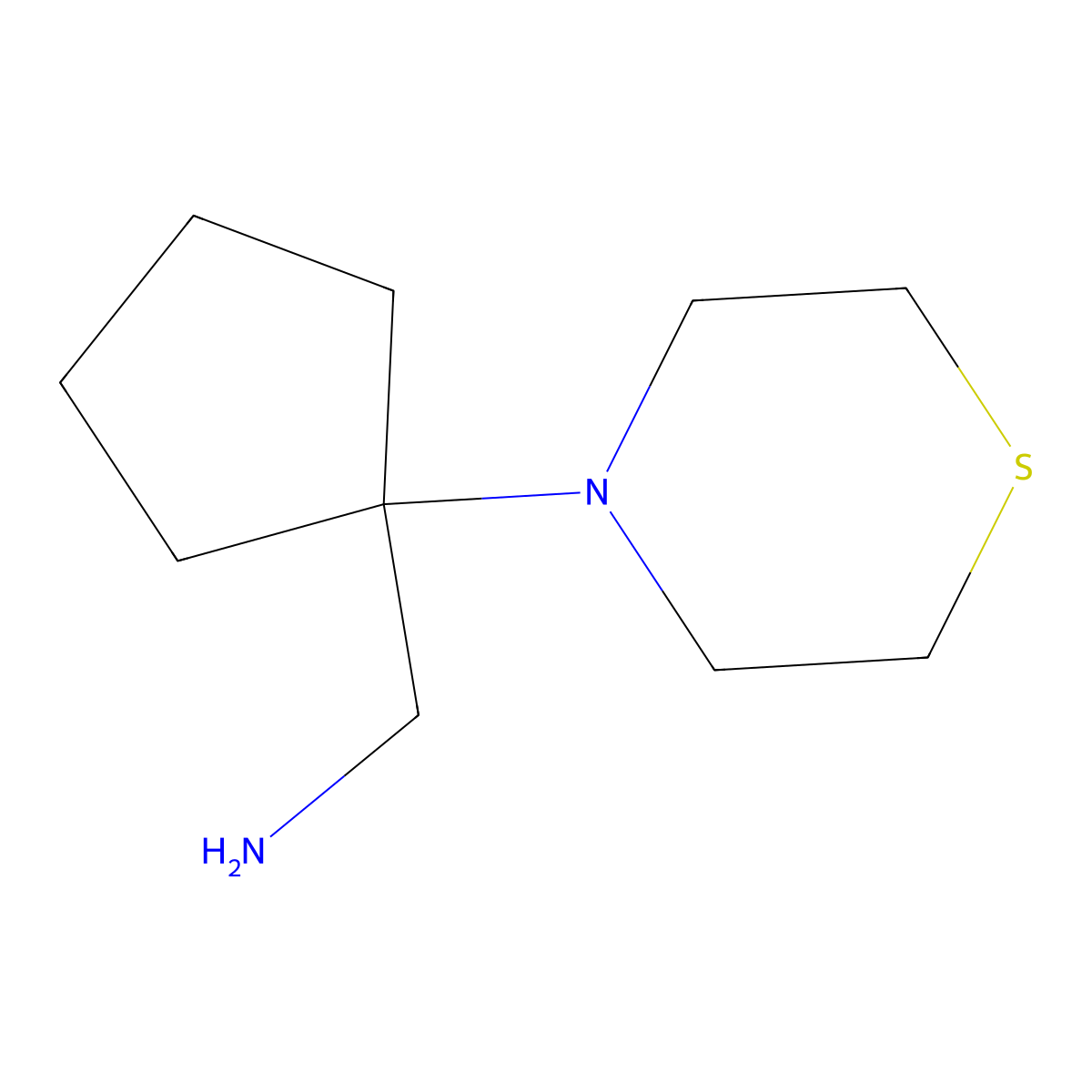 (1-Thiomorpholin-4-ylcyclopentyl)methylamine molecular structure, CAS 1042651-64-8