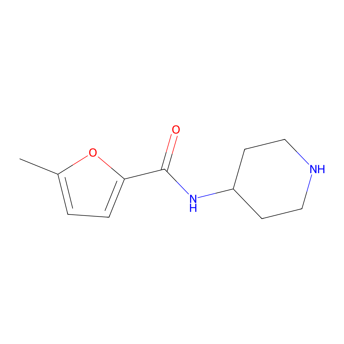 5-methyl-N-(piperidin-4-yl)furan-2-carboxamide molecular structure, CAS 1042652-03-8