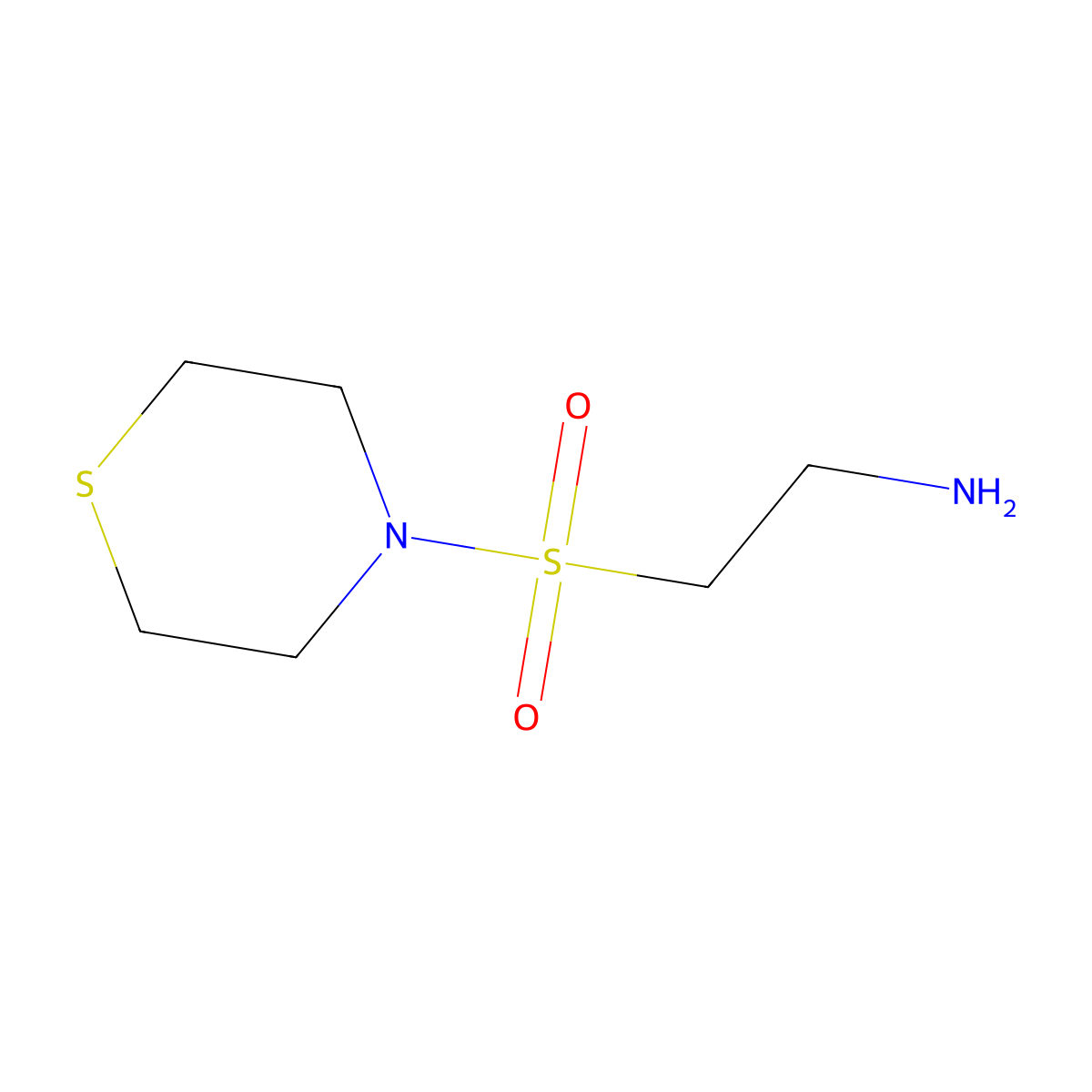 2-(Thiomorpholine-4-sulfonyl)ethan-1-amine molecular structure, CAS 1042653-08-6