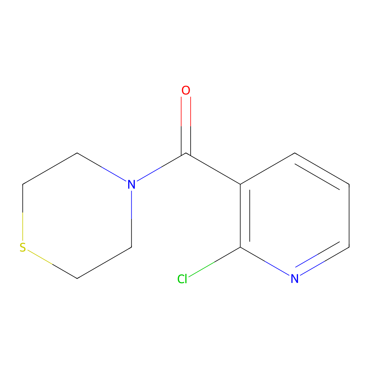 (2-Chloropyridin-3-yl)(thiomorpholino)methanone molecular structure, CAS 1042653-50-8