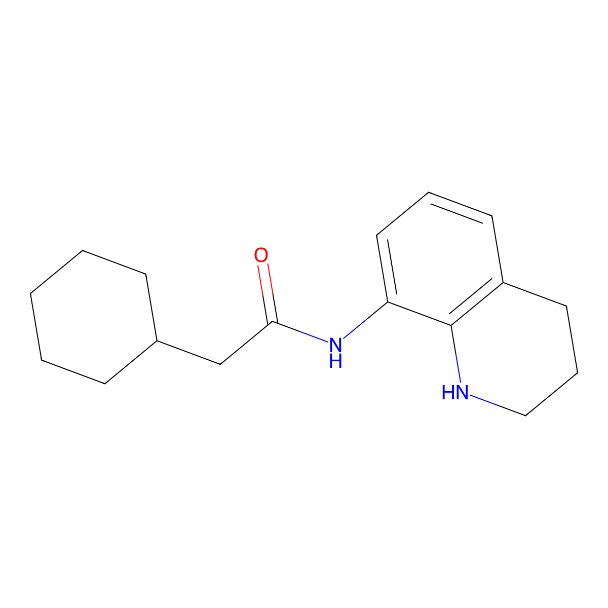 2-cyclohexyl-N-(1,2,3,4-tetrahydroquinolin-8-yl)acetamide molecular structure, CAS 1042653-61-1