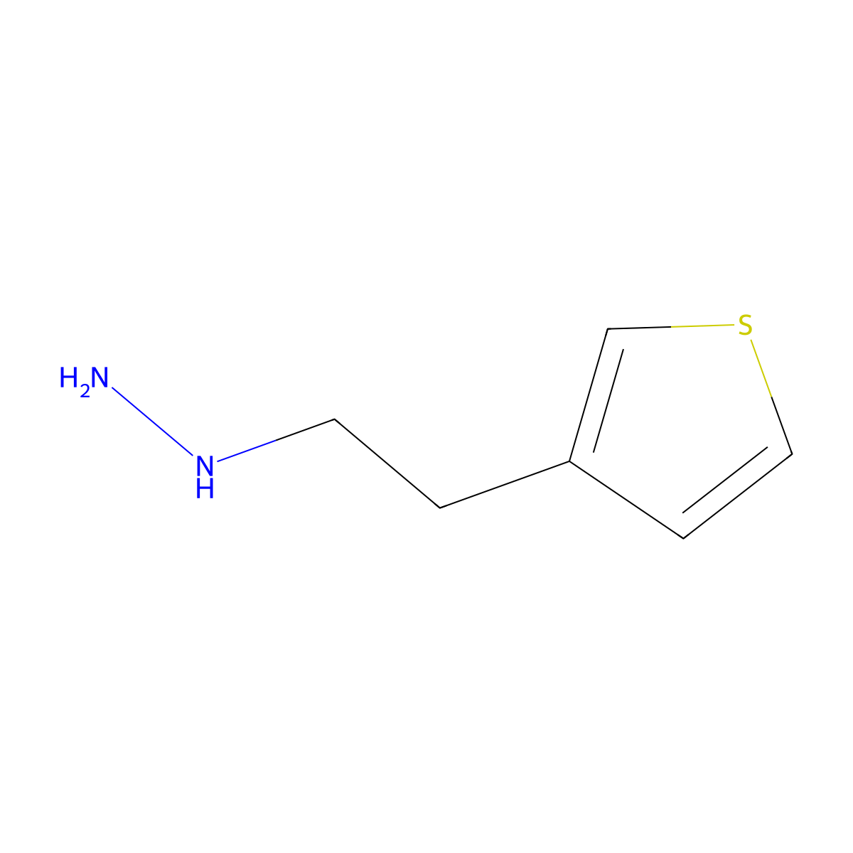 (2-(Thiophen-3-yl)ethyl)hydrazine molecular structure, CAS 1042654-39-6
