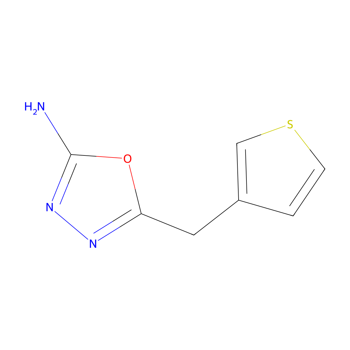 5-(Thiophen-3-ylmethyl)-1,3,4-oxadiazol-2-amine molecular structure, CAS 1042654-57-8