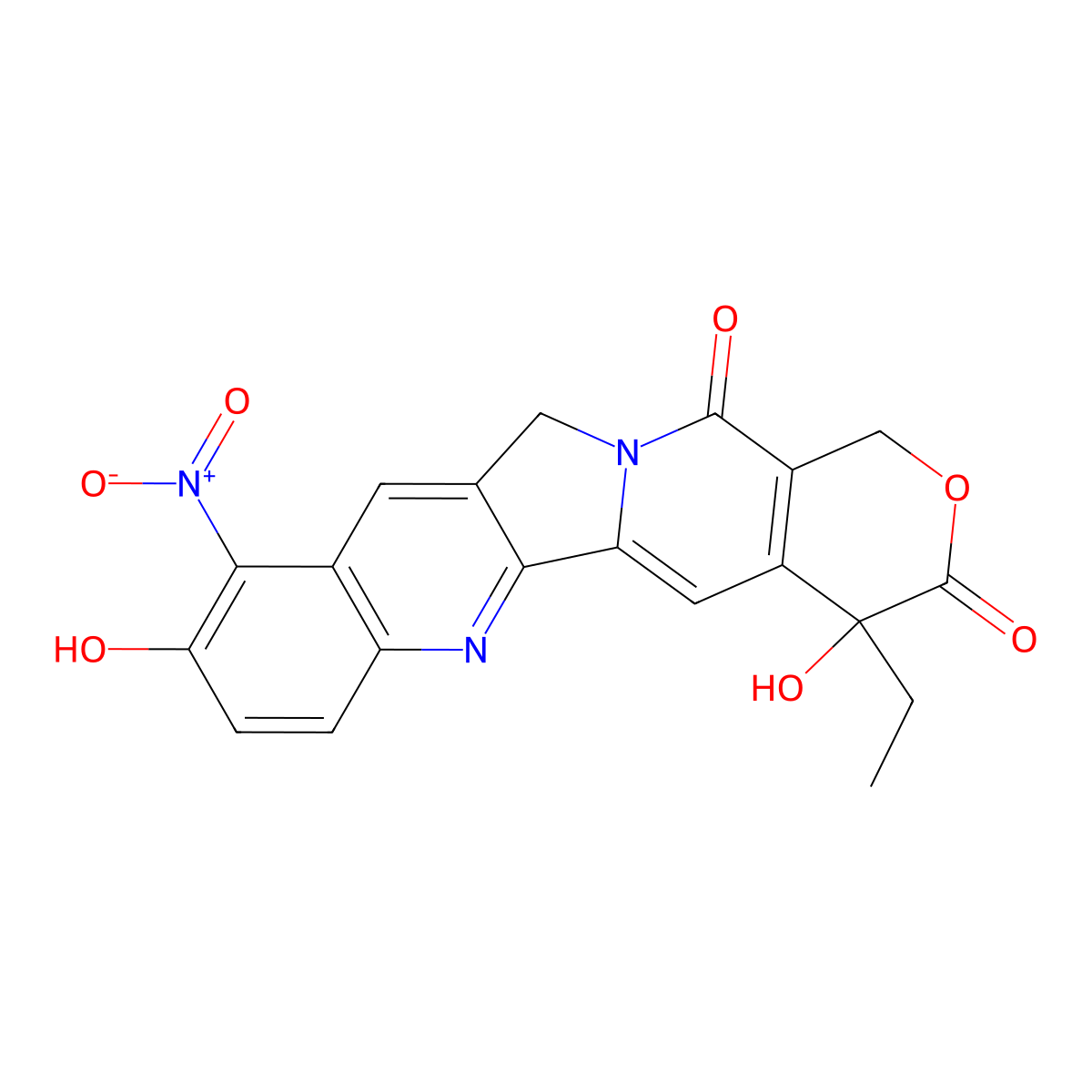 9-Hydroxy-10-nitrocamptothecin molecular structure, CAS 104267-73-4