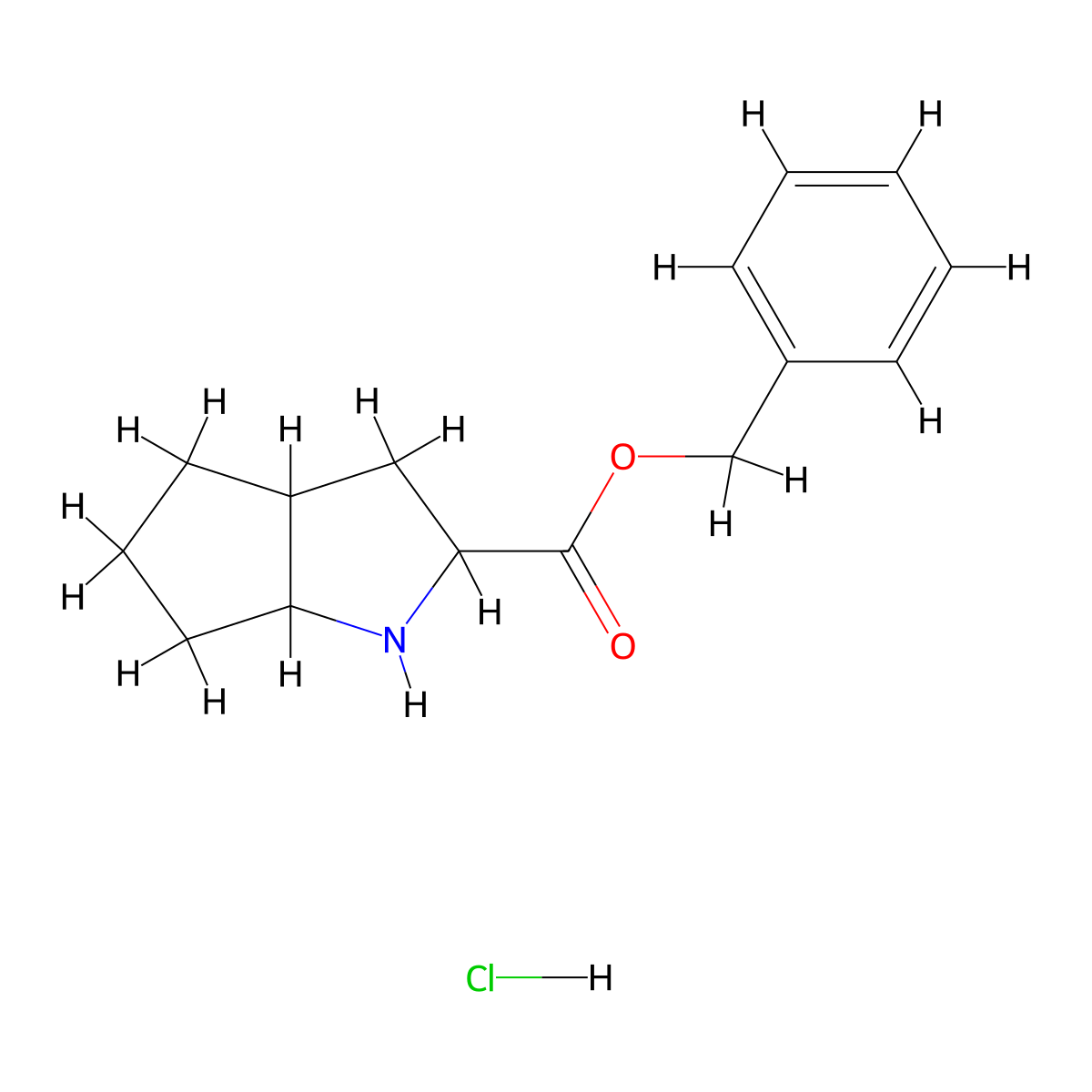 Benzyl octahydrocyclopenta[b]pyrrole-2-carboxylate hydrochloride molecular structure, CAS 1042674-26-9