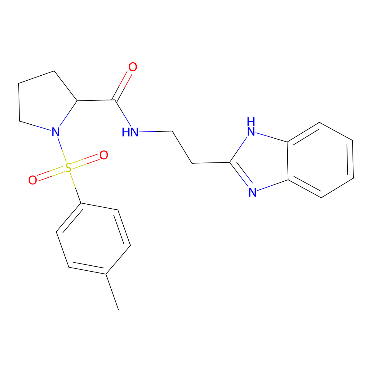 N-[2-(1H-benzimidazol-2-yl)ethyl]-1-(4-methylphenyl)sulfonylpyrrolidine-2-carboxamide molecular structure, CAS 1042692-90-9