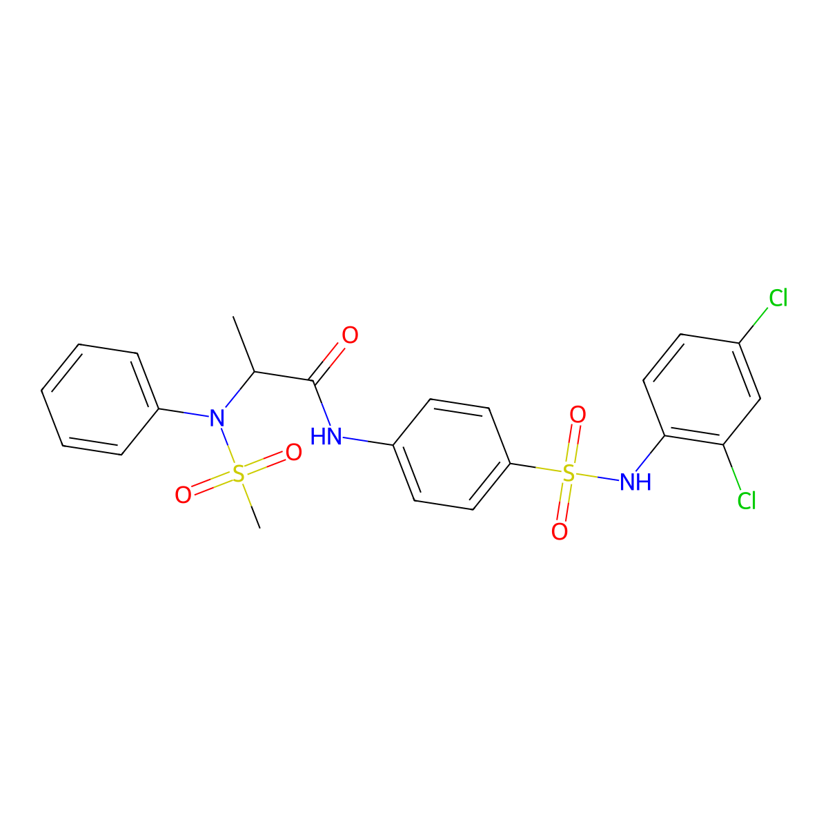 N-[4-[(2,4-dichlorophenyl)sulfamoyl]phenyl]-2-(N-methylsulfonylanilino)propanamide molecular structure, CAS 1042693-27-5