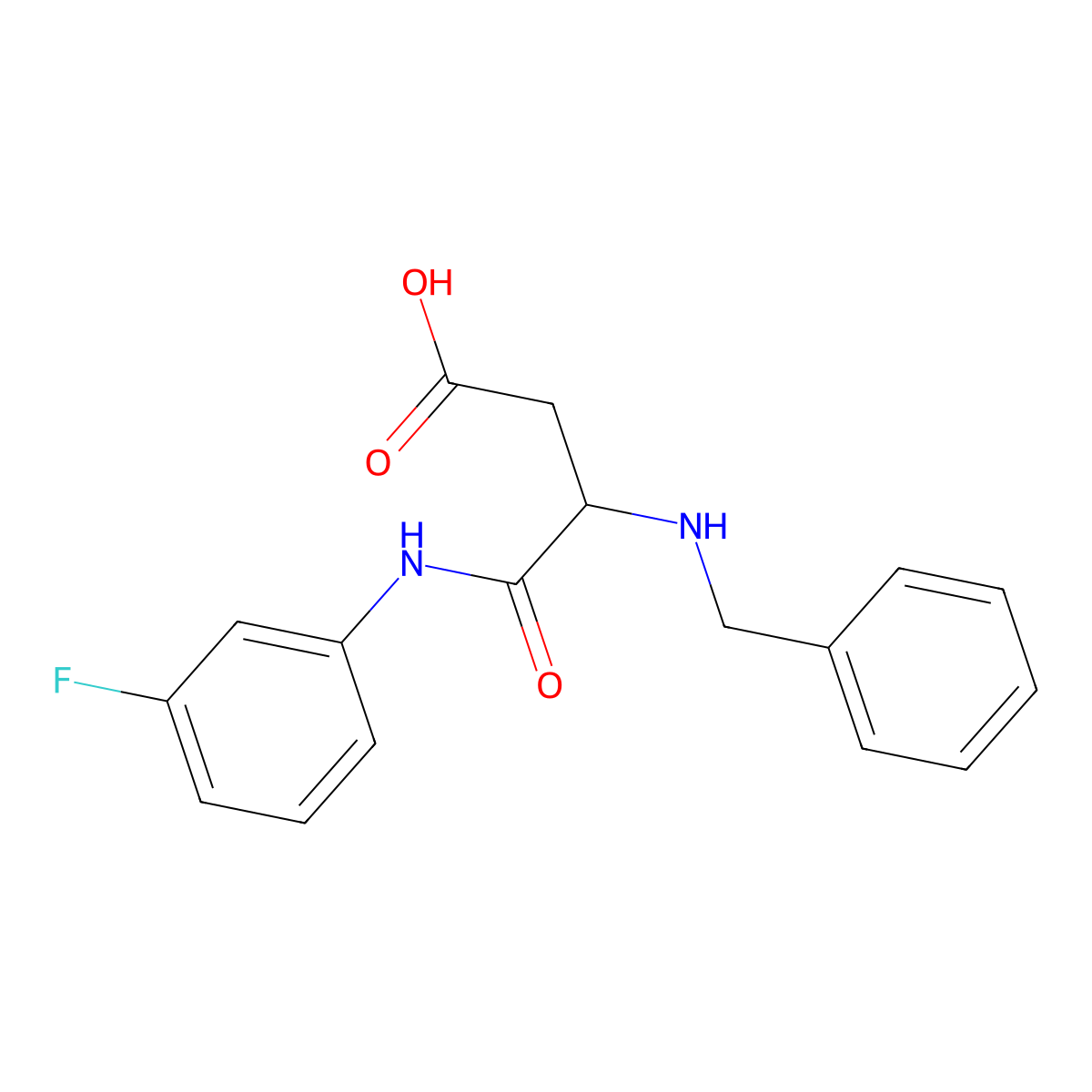 3-(Benzylazaniumyl)-4-(3-fluoroanilino)-4-oxobutanoate molecular structure, CAS 1042693-30-0