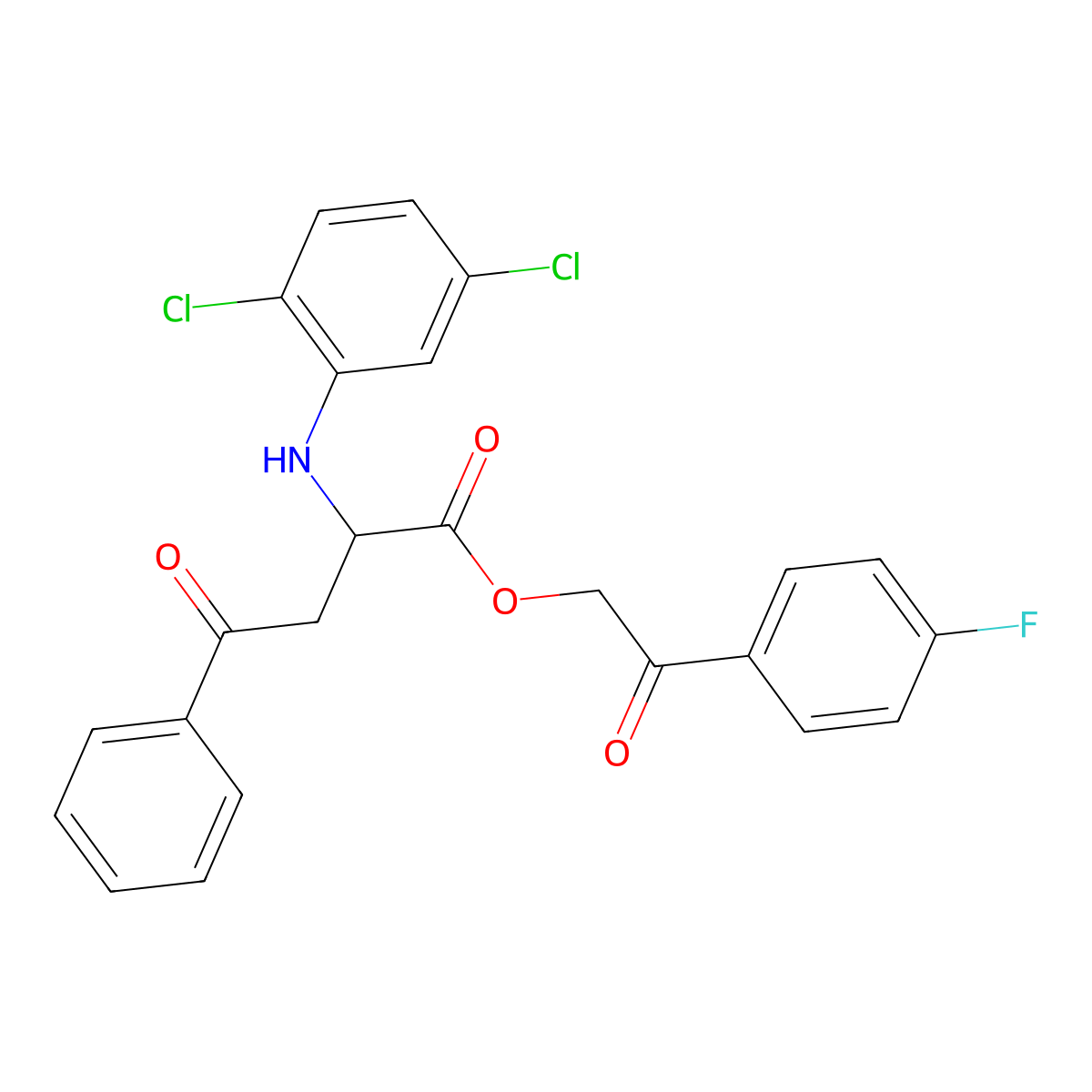 2-(4-Fluorophenyl)-2-oxoethyl 2-[(2,5-dichlorophenyl)amino]-4-oxo-4-phenylbutanoate molecular structure, CAS 1042693-34-4