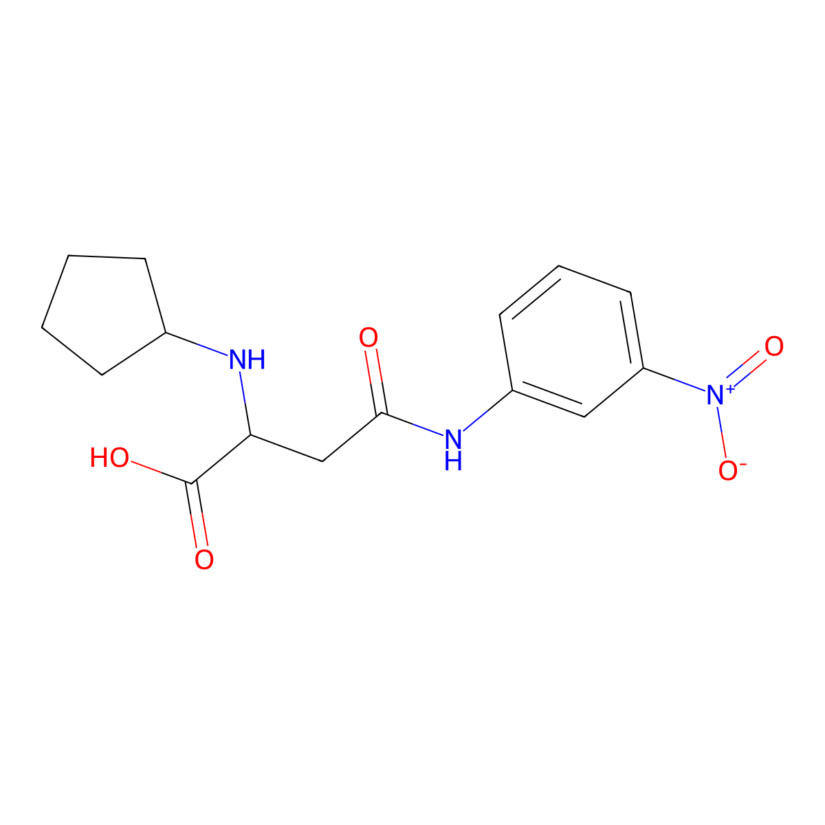 2-(Cyclopentylamino)-4-(3-nitroanilino)-4-oxobutanoic acid molecular structure, CAS 1042693-47-9