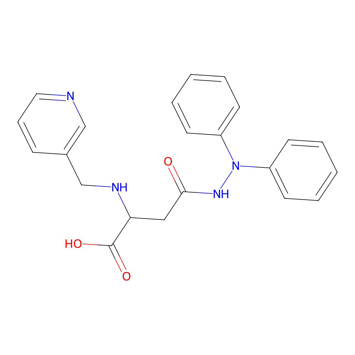 4-(2,2-Diphenylhydrazinyl)-4-oxo-2-(pyridin-3-ylmethylamino)butanoic acid molecular structure, CAS 1042693-65-1
