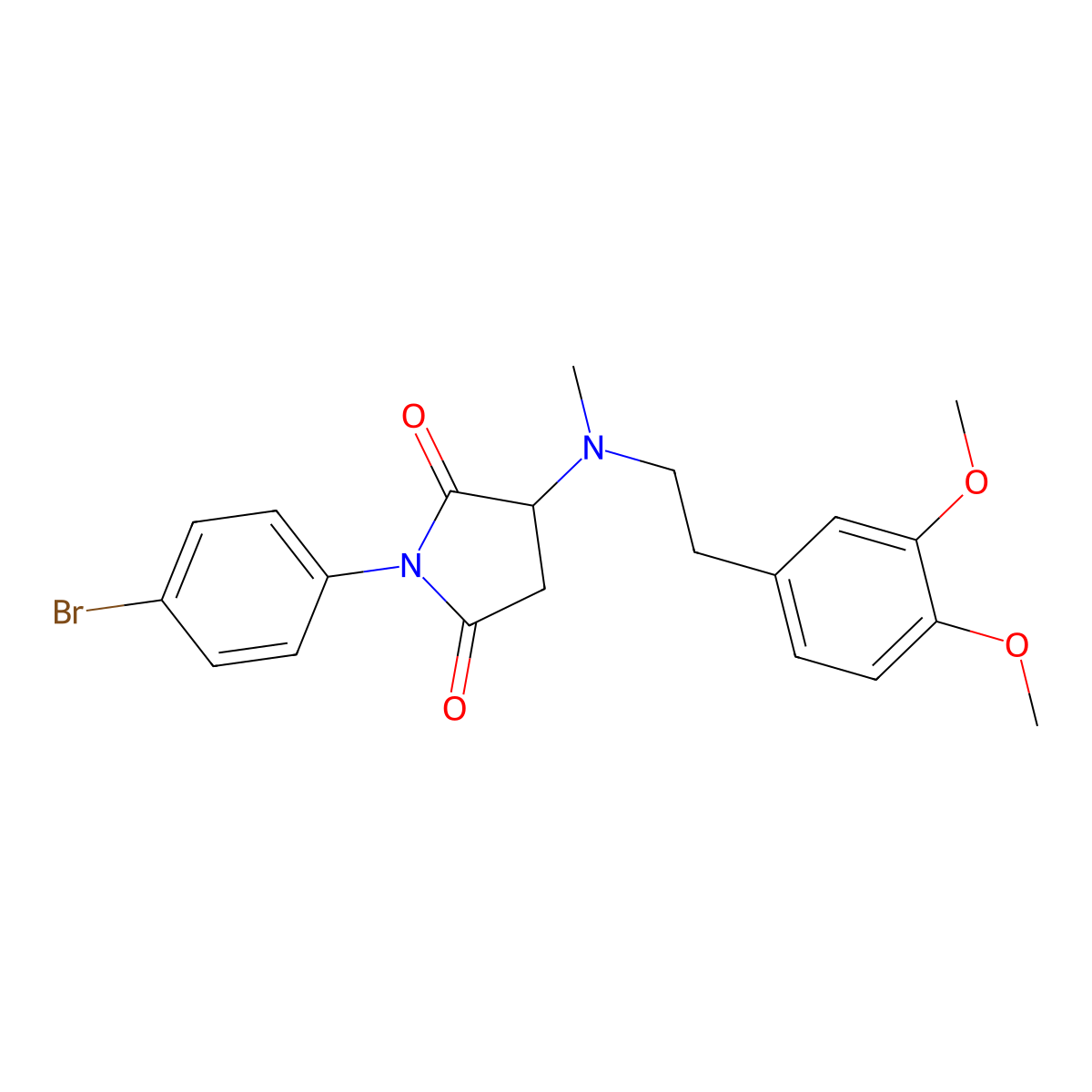 1-(4-Bromophenyl)-3-{[2-(3,4-dimethoxyphenyl)ethyl](methyl)amino}pyrrolidine-2,5-dione molecular structure, CAS 1042696-42-3
