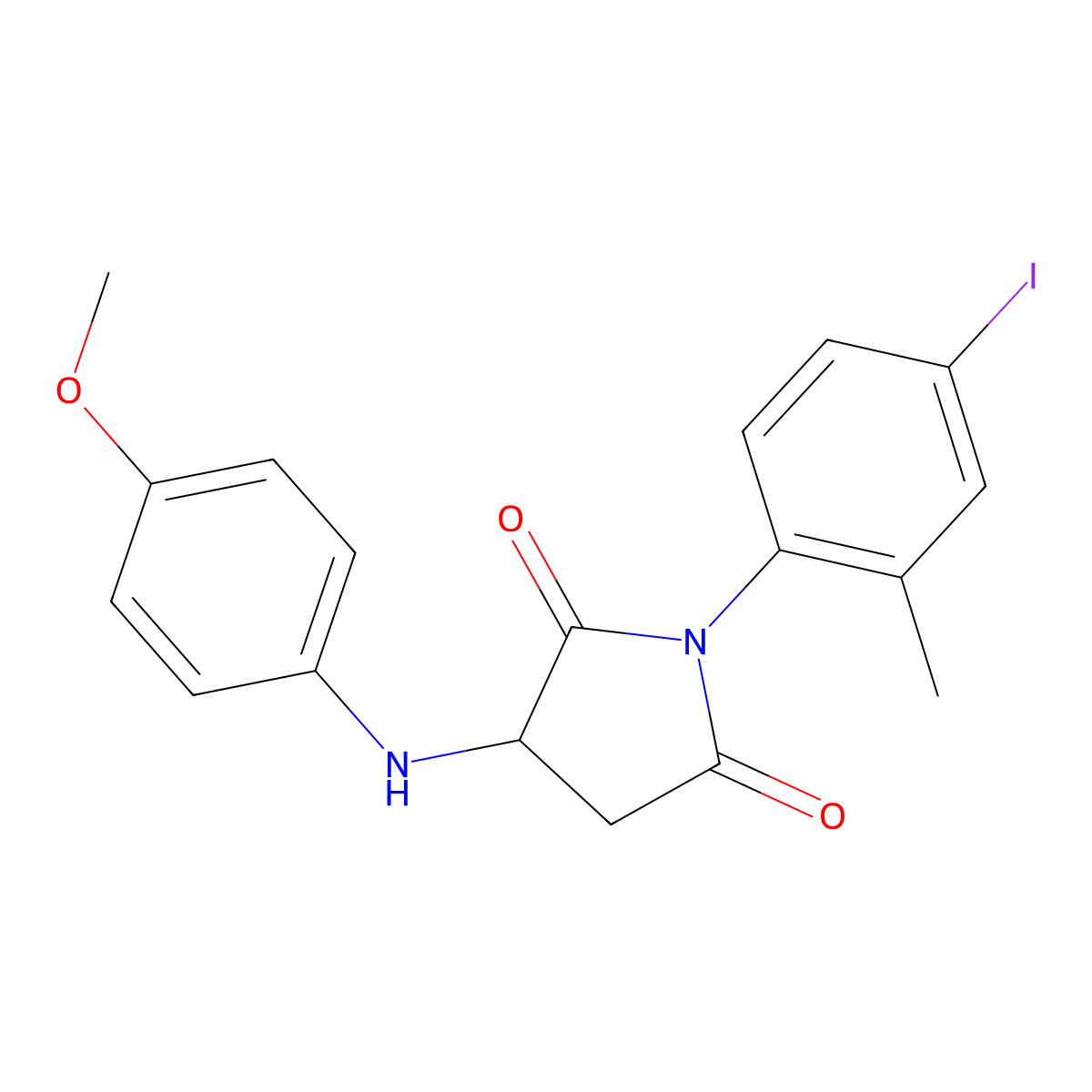 1-(4-Iodo-2-methylphenyl)-3-[(4-methoxyphenyl)amino]pyrrolidine-2,5-dione molecular structure, CAS 1042697-01-7