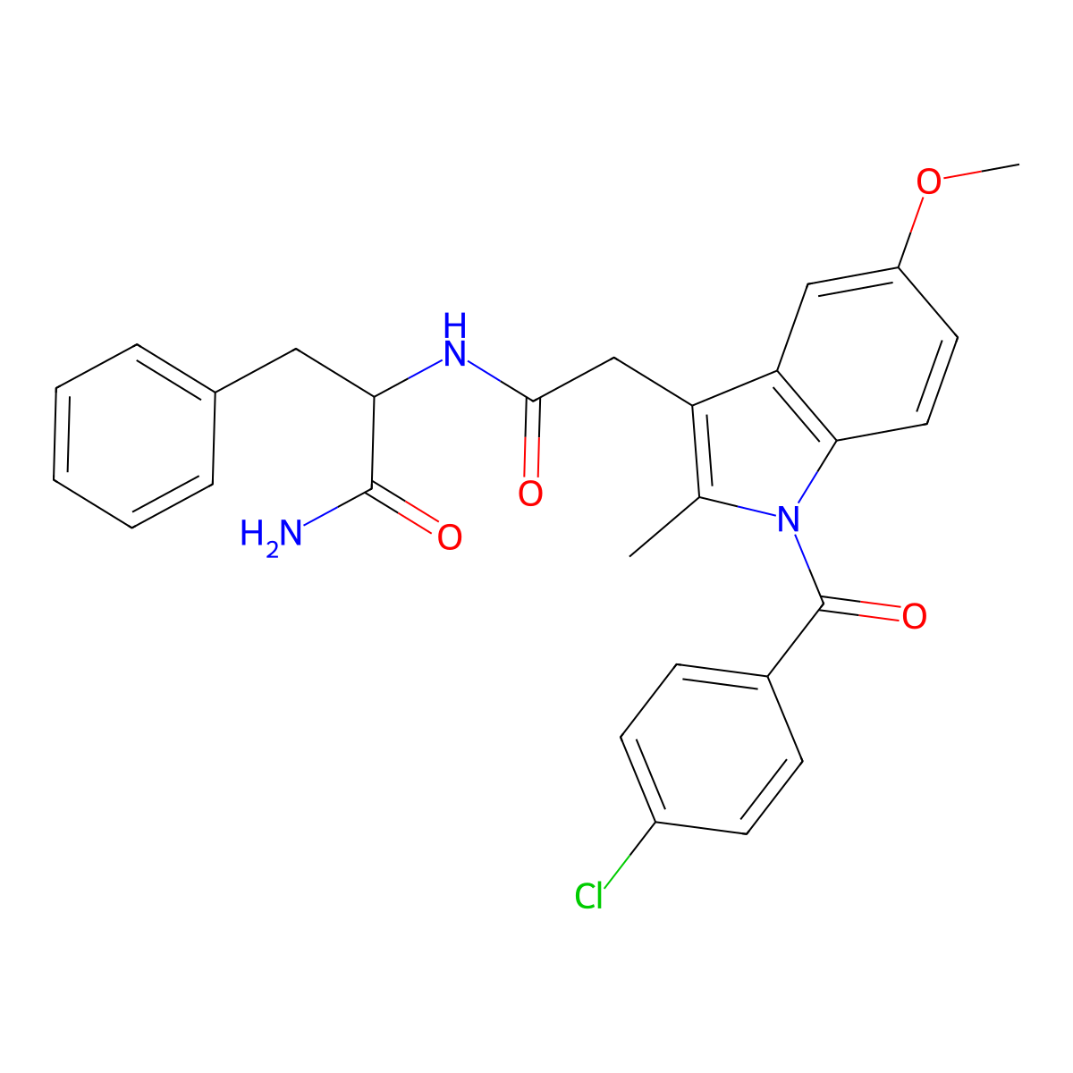 2-[[2-[1-(4-Chlorobenzoyl)-5-methoxy-2-methylindol-3-yl]acetyl]amino]-3-phenylpropanamide molecular structure, CAS 1042700-86-6