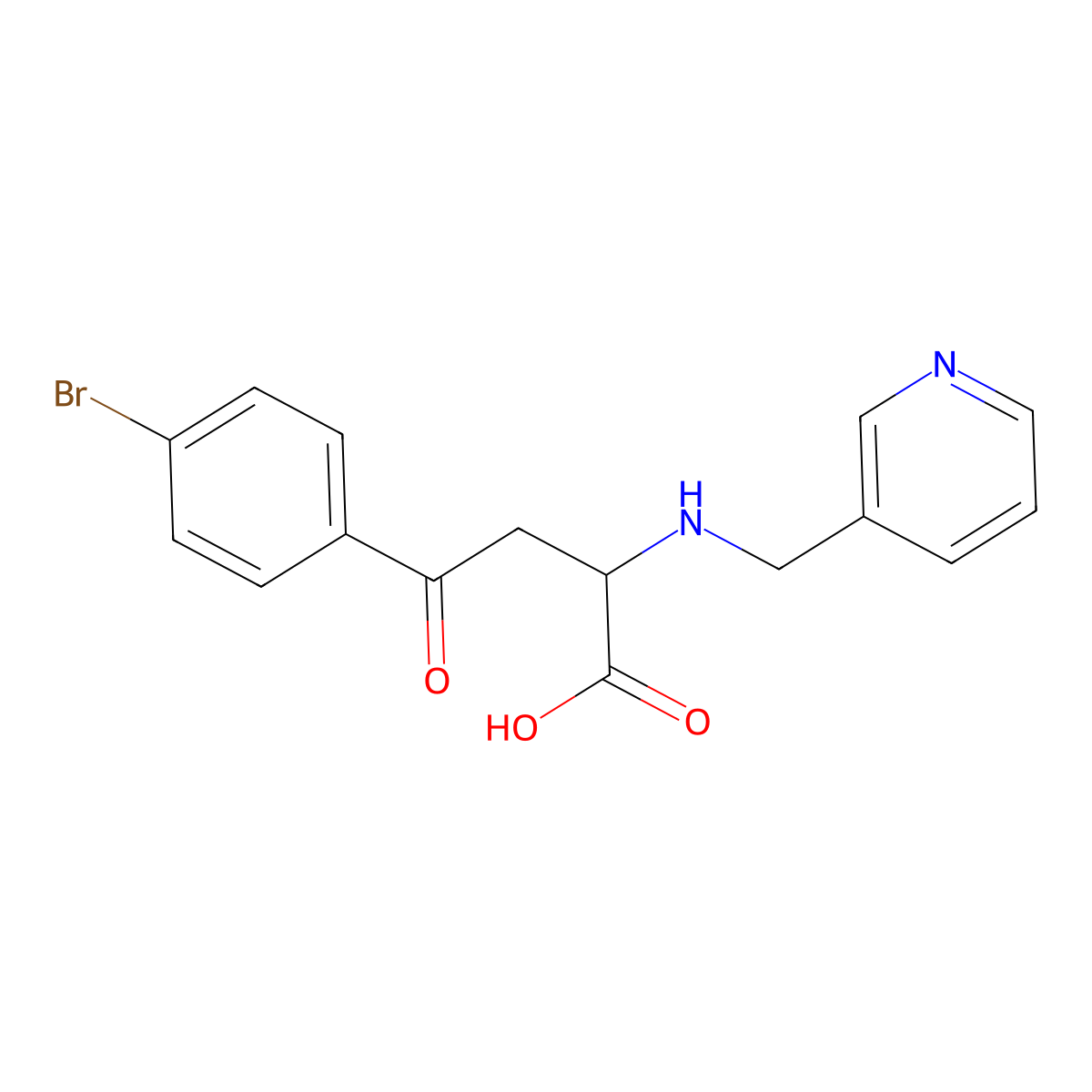 4-(4-bromophenyl)-4-oxo-2-(pyridin-3-ylmethylamino)butanoic Acid molecular structure, CAS 1042701-72-3