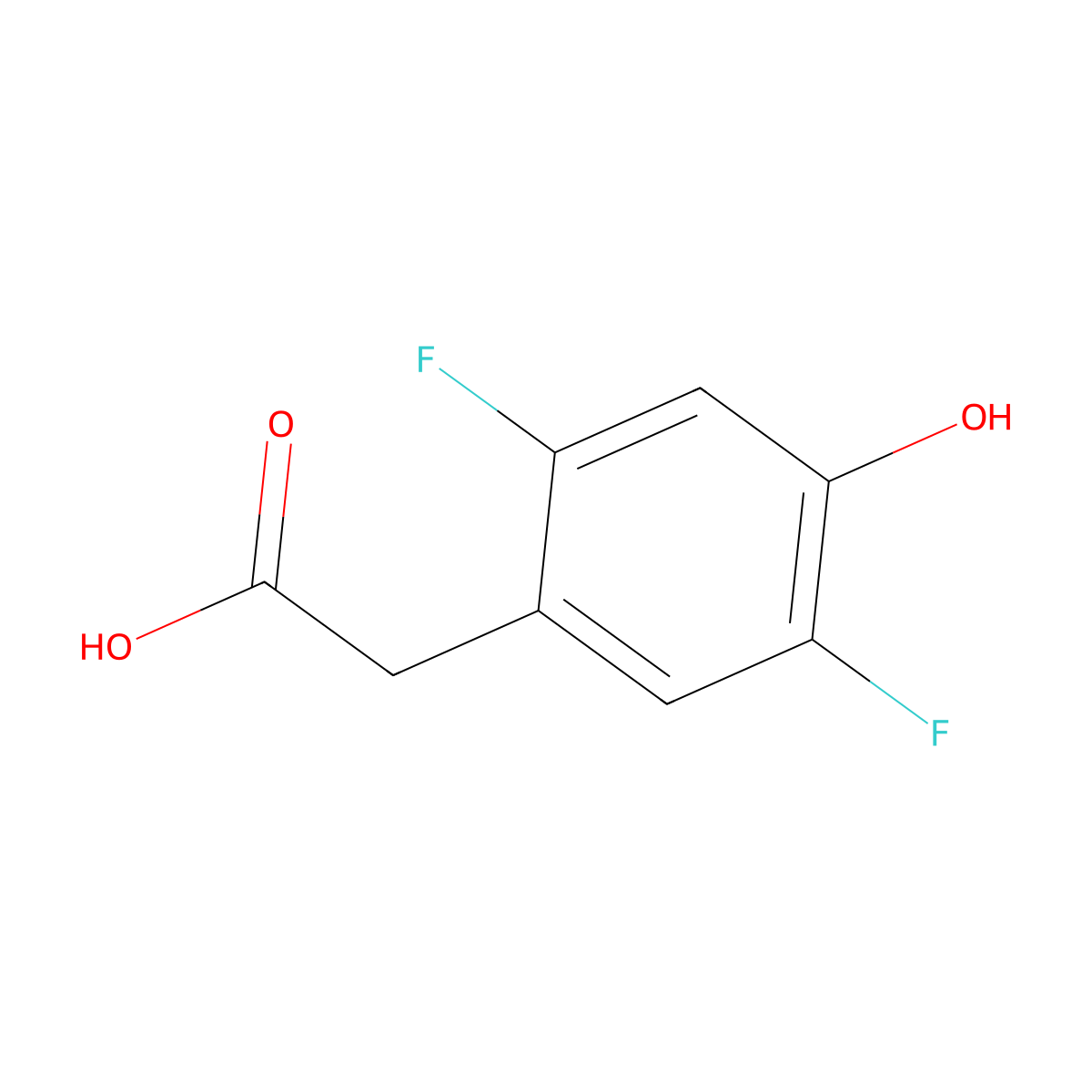 2-(2,5-Difluoro-4-hydroxyphenyl)acetic acid molecular structure, CAS 1042703-29-6