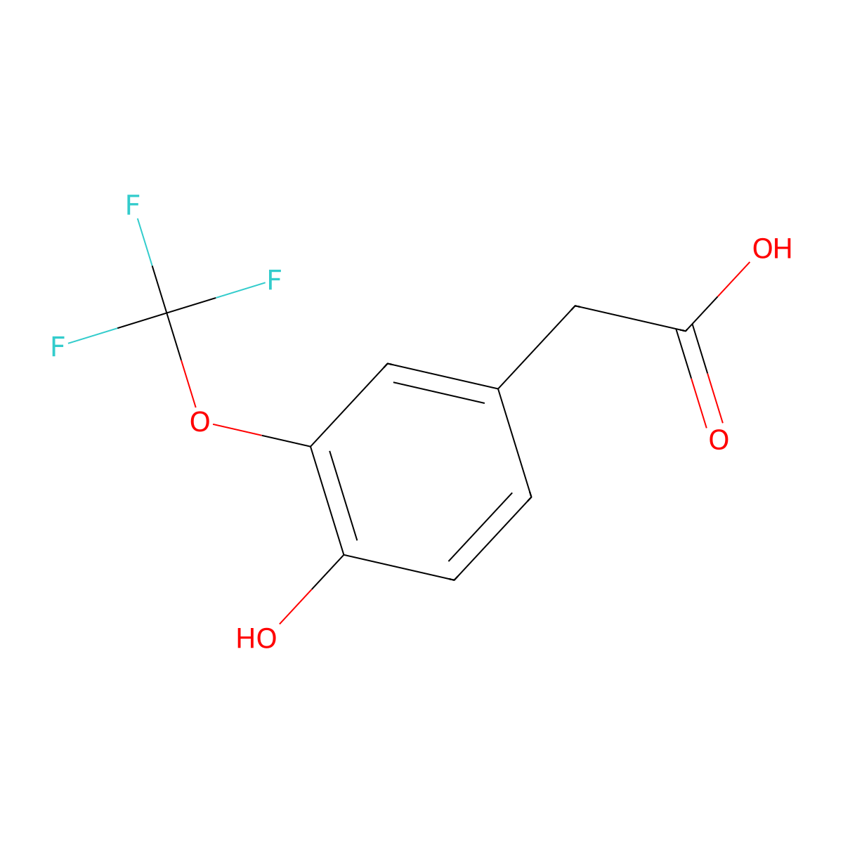 2-(4-Hydroxy-3-(trifluoromethoxy)phenyl)acetic acid molecular structure, CAS 1042703-39-8