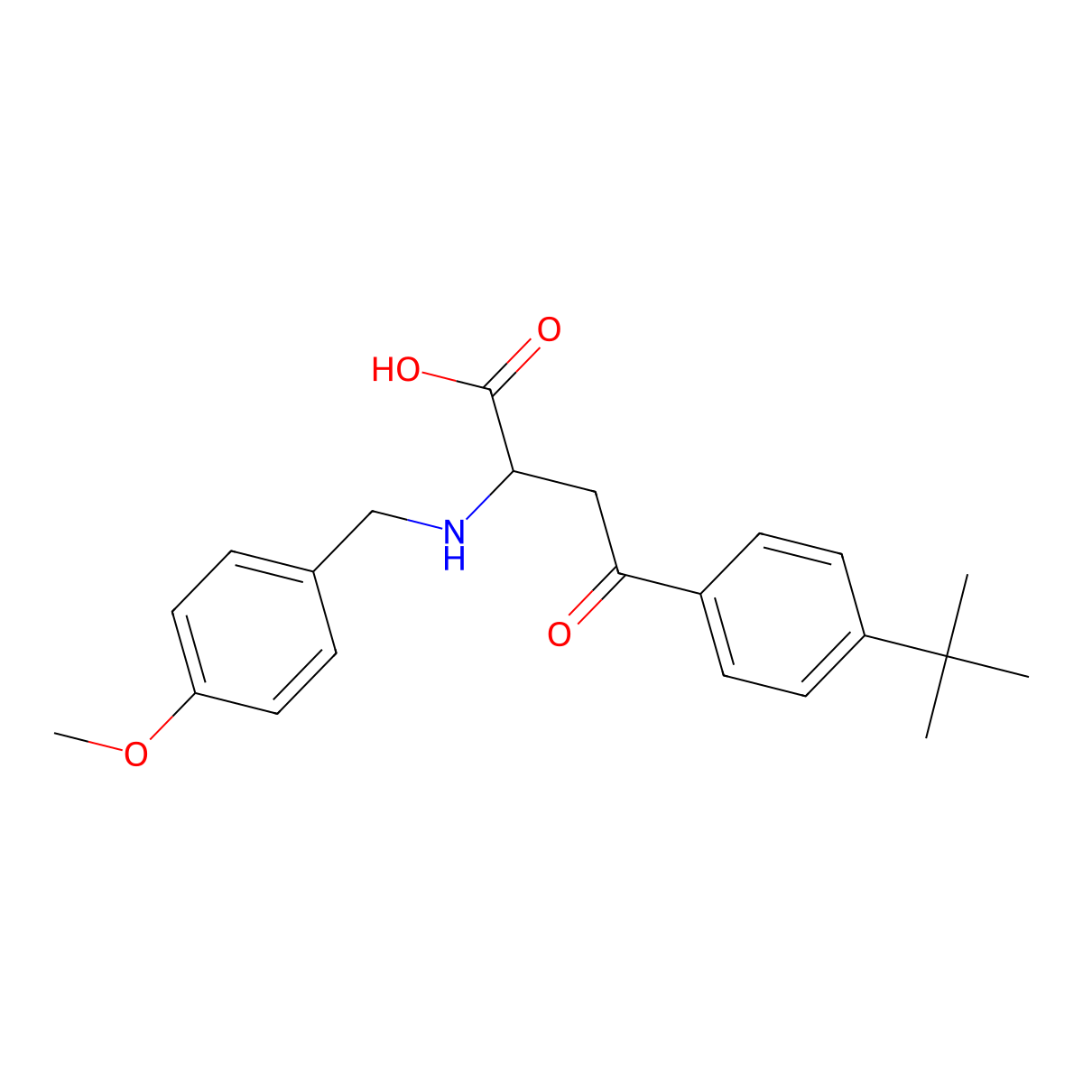 4-[4-(Tert-butyl)phenyl]-2-[(4-methoxybenzyl)amino]-4-oxobutanoic acid molecular structure, CAS 1042722-13-3