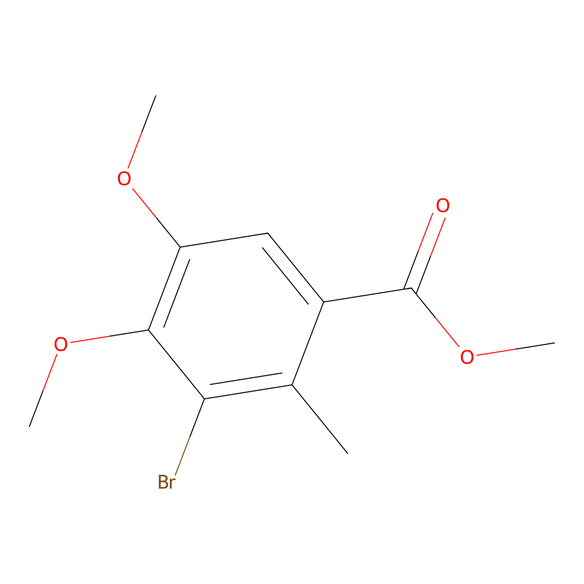 Methyl 3-bromo-4,5-dimethoxy-2-methylbenzoate molecular structure, CAS 1042722-40-6