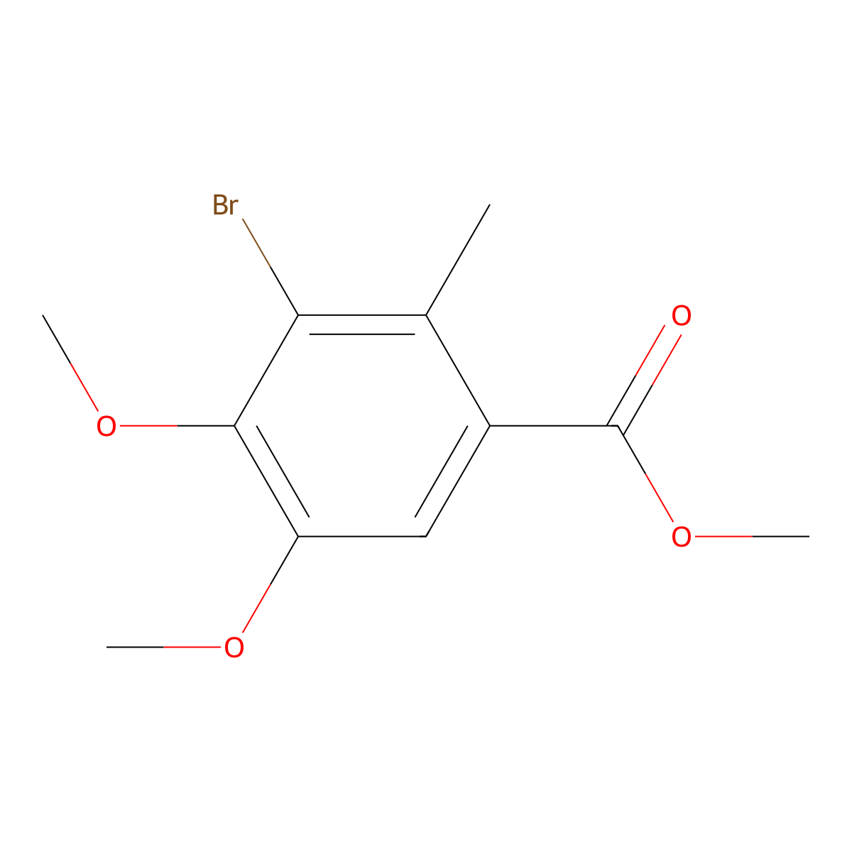 Methyl 3-bromo-4,5-dimethoxy-2-methylbenzoate molecular structure, CAS 1042722-40-6