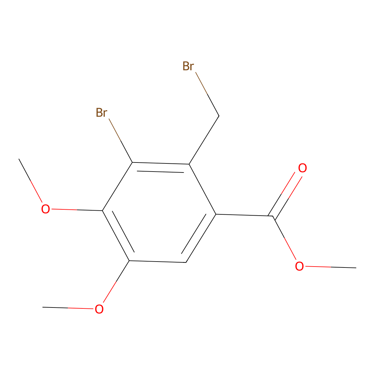 Methyl 3-bromo-2-(bromomethyl)-4,5-dimethoxybenzoate molecular structure, CAS 1042722-41-7