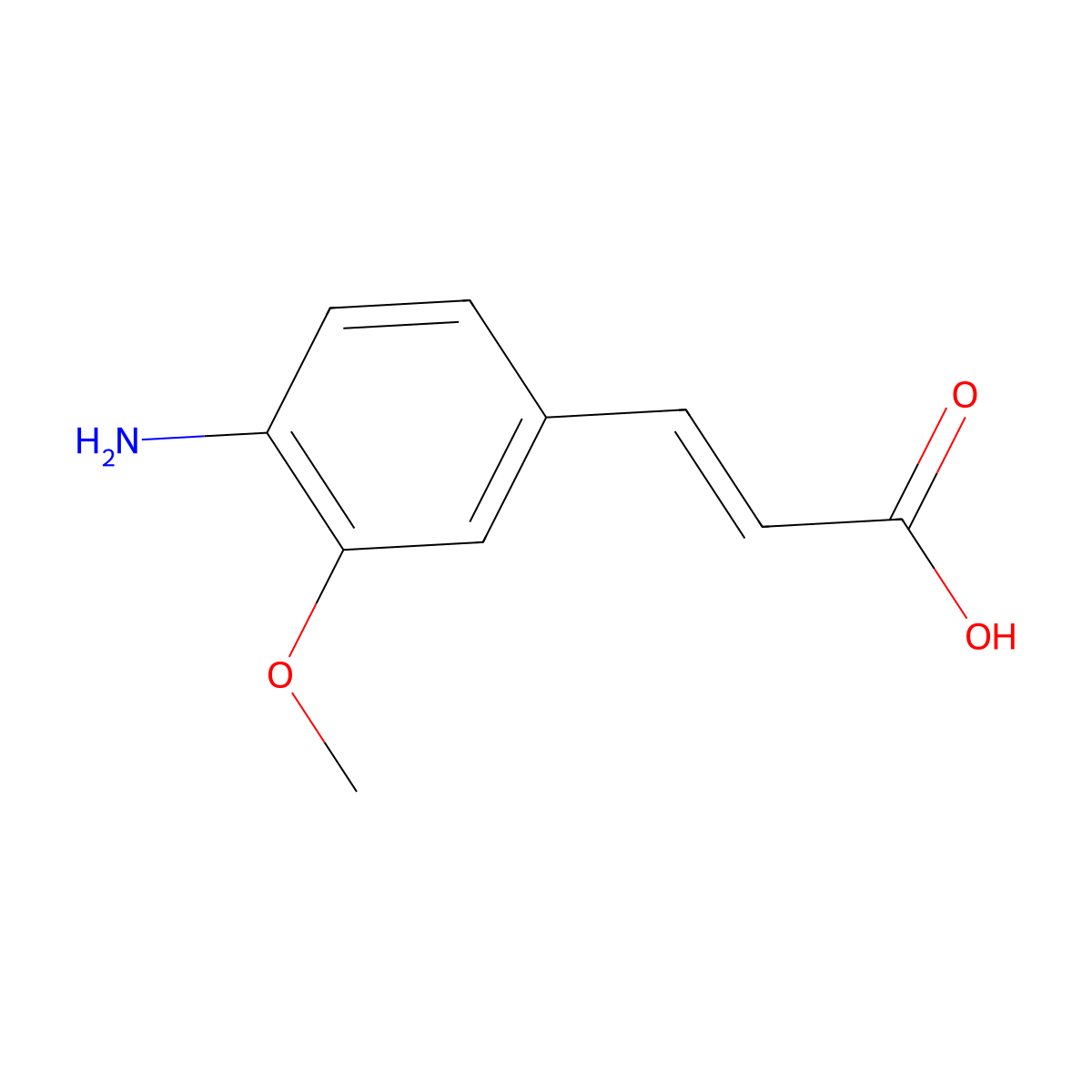 3-(4-Amino-3-methoxyphenyl)acrylic acid molecular structure, CAS 104274-20-6