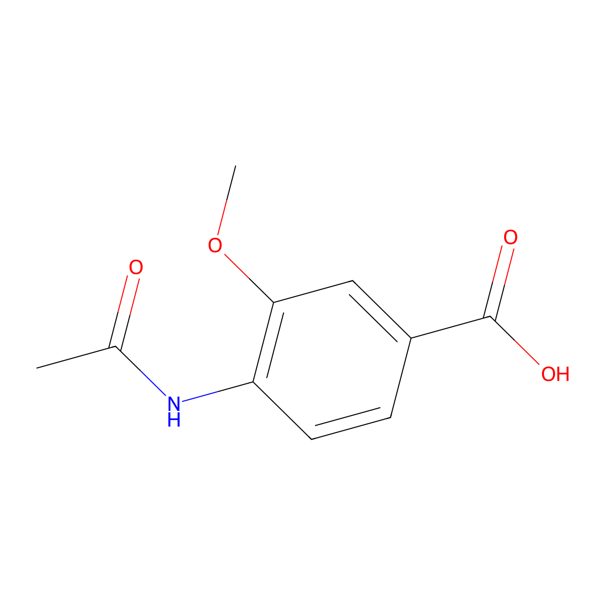 4-Acetamido-3-methoxybenzoic acid molecular structure, CAS 104274-30-8