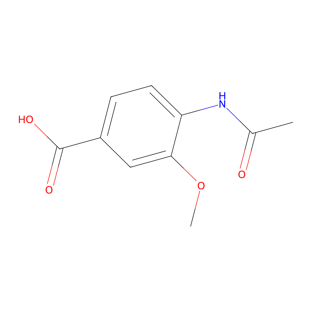4-Acetamido-3-methoxybenzoic acid molecular structure, CAS 104274-30-8