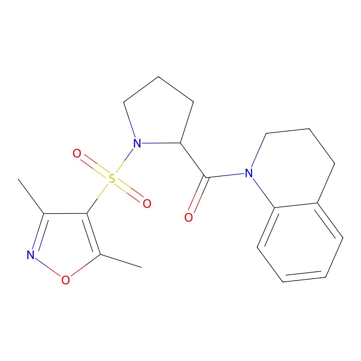 3,4-dihydroquinolin-1(2H)-yl{1-[(3,5-dimethyl-1,2-oxazol-4-yl)sulfonyl]pyrrolidin-2-yl}methanone molecular structure, CAS 1042743-14-5
