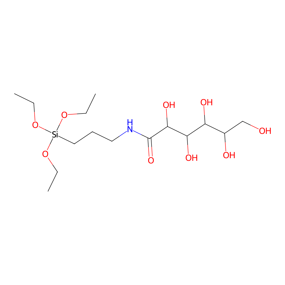 (2R,3S,4R,5R)-2,3,4,5,6-Pentahydroxy-N-(3-(triethoxysilyl)propyl)hexanamide molecular structure, CAS 104275-58-3