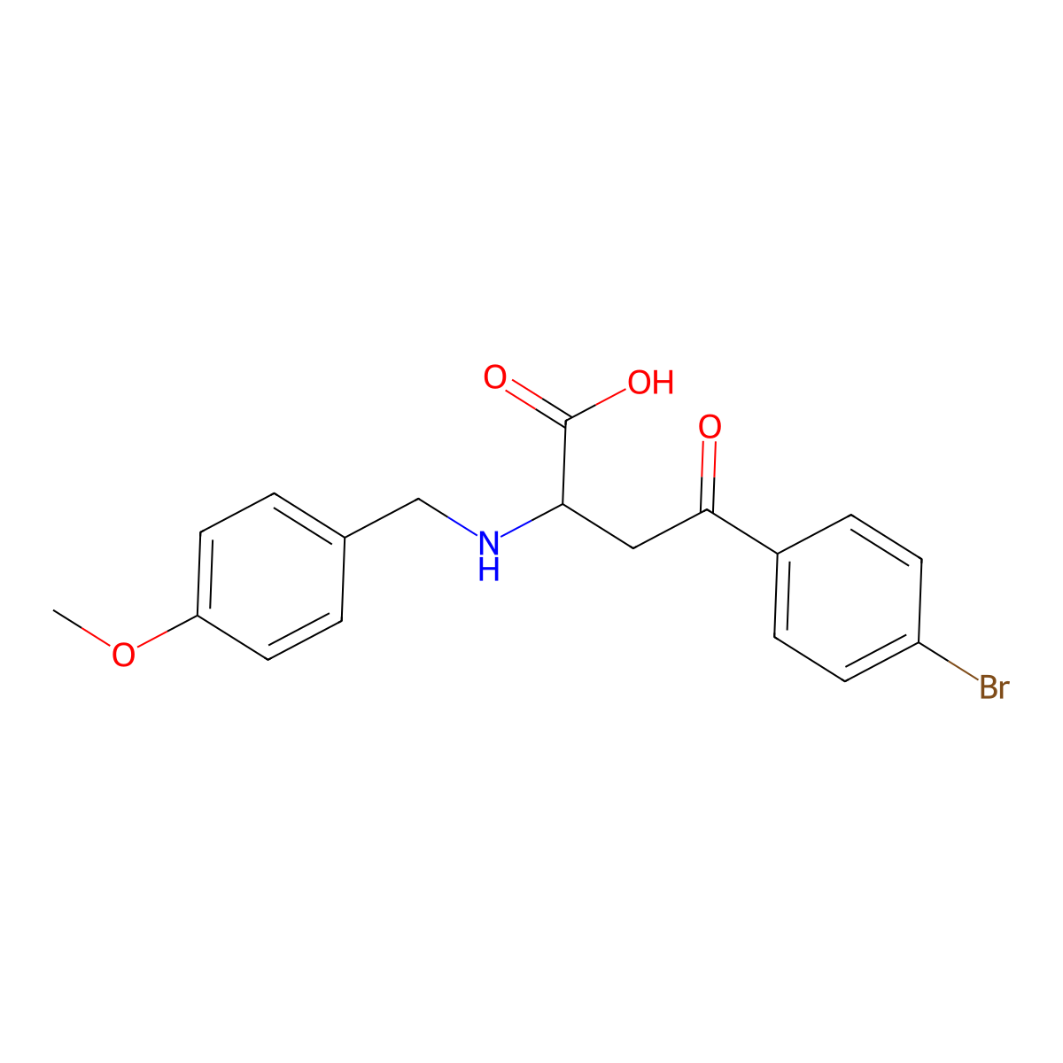 4-(4-Bromophenyl)-2-((4-methoxybenzyl)amino)-4-oxobutanoic acid molecular structure, CAS 1042766-80-2