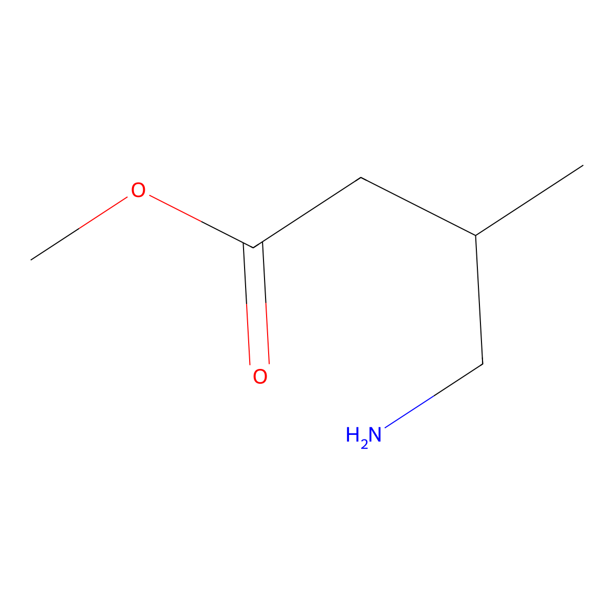 Methyl (3R)-4-amino-3-methylbutanoate molecular structure, CAS 1042768-81-9