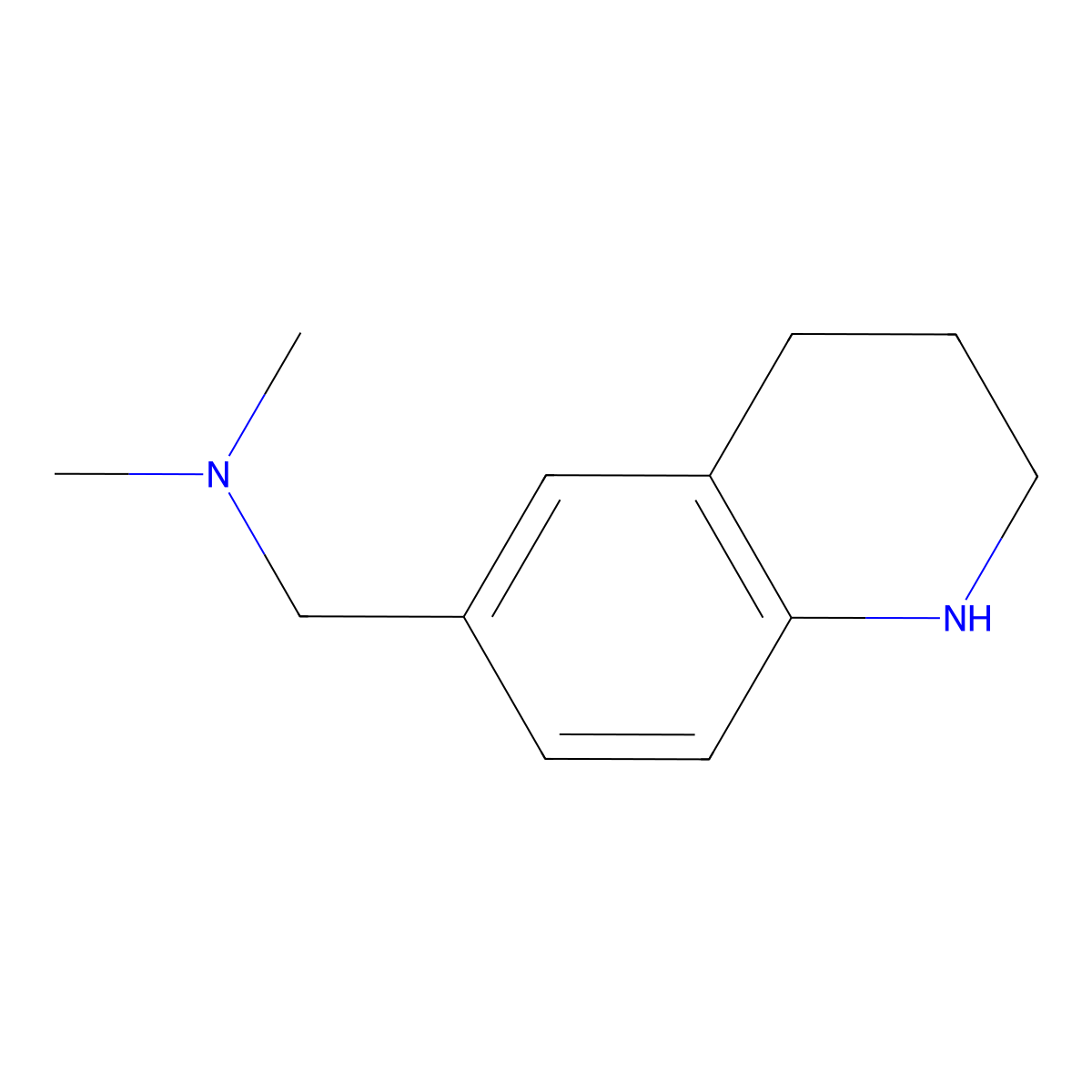 Dimethyl[(1,2,3,4-tetrahydroquinolin-6-yl)methyl]amine molecular structure, CAS 1042774-74-2
