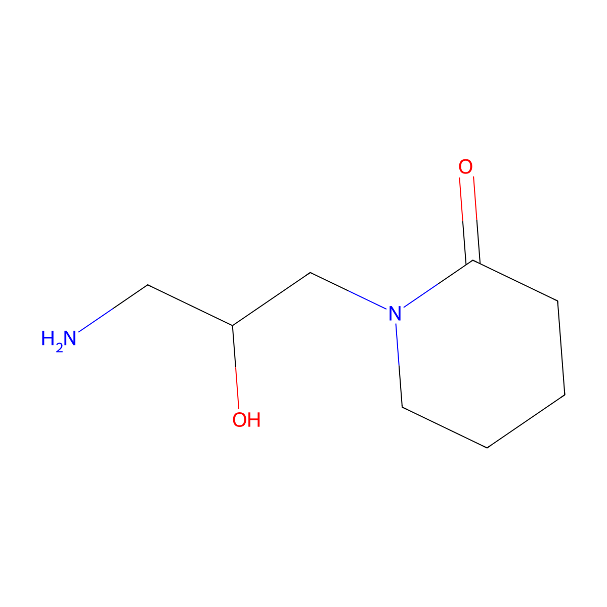 1-(3-Amino-2-hydroxypropyl)piperidin-2-one molecular structure, CAS 1042775-17-6