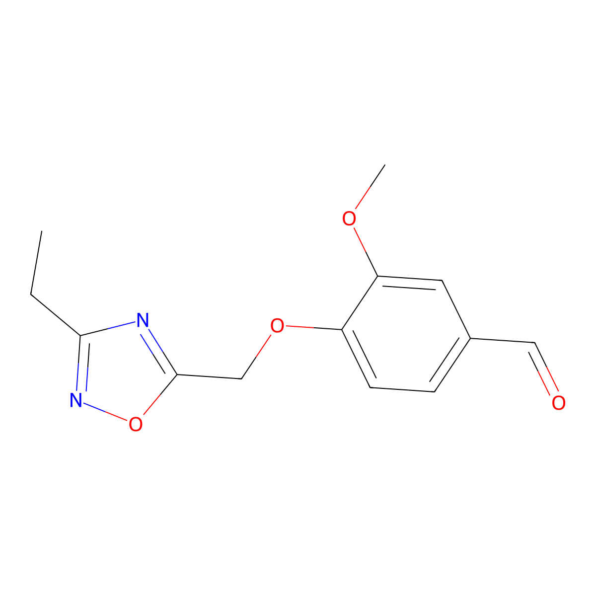 4-((3-Ethyl-1,2,4-oxadiazol-5-yl)methoxy)-3-methoxybenzaldehyde molecular structure, CAS 1042776-21-5