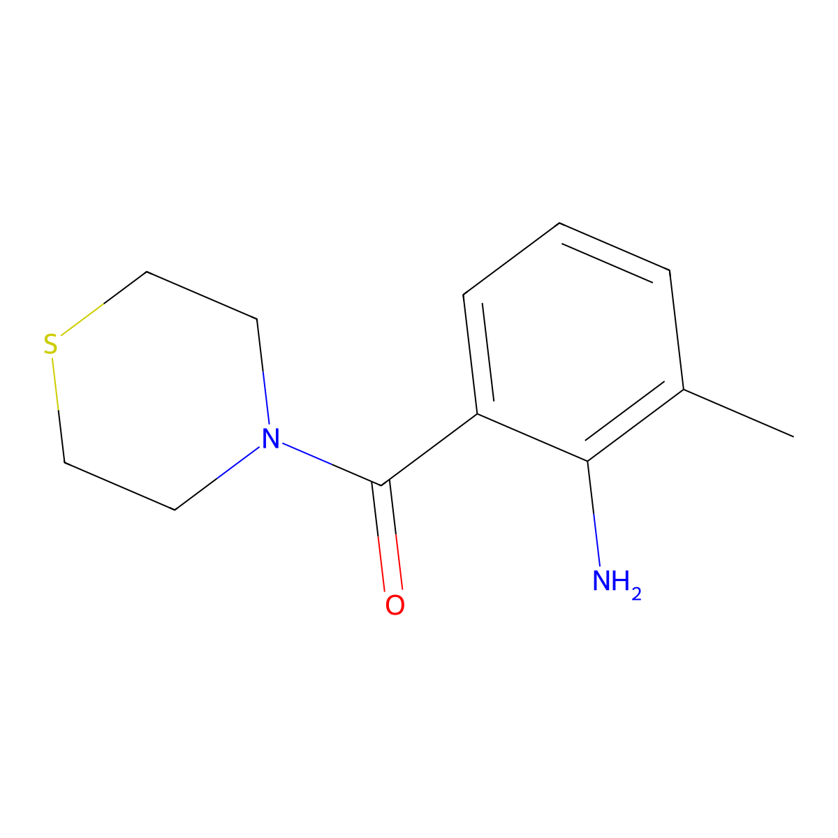 2-Methyl-6-(thiomorpholine-4-carbonyl)aniline molecular structure, CAS 1042776-39-5