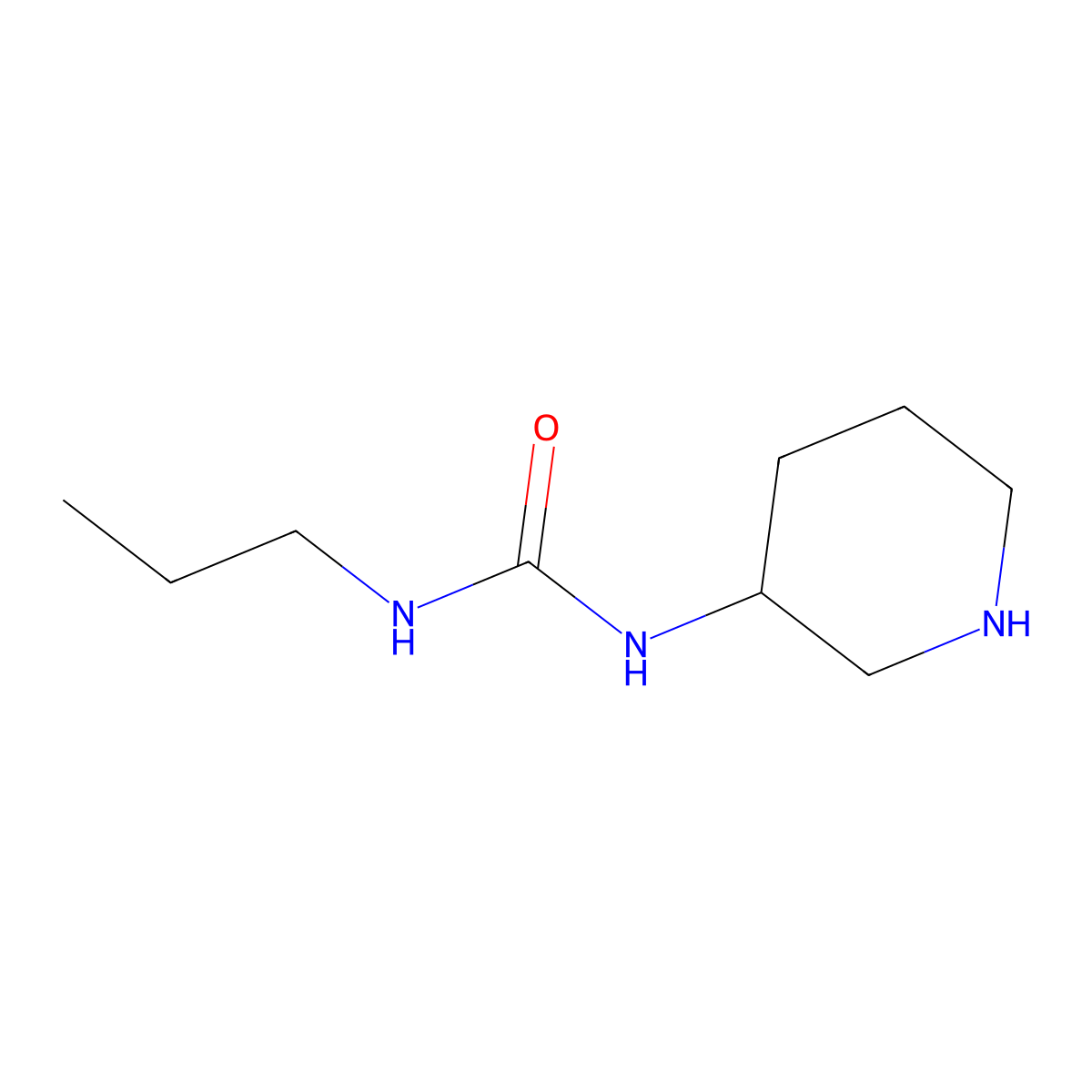 1-(Piperidin-3-yl)-3-propylurea molecular structure, CAS 1042776-98-6