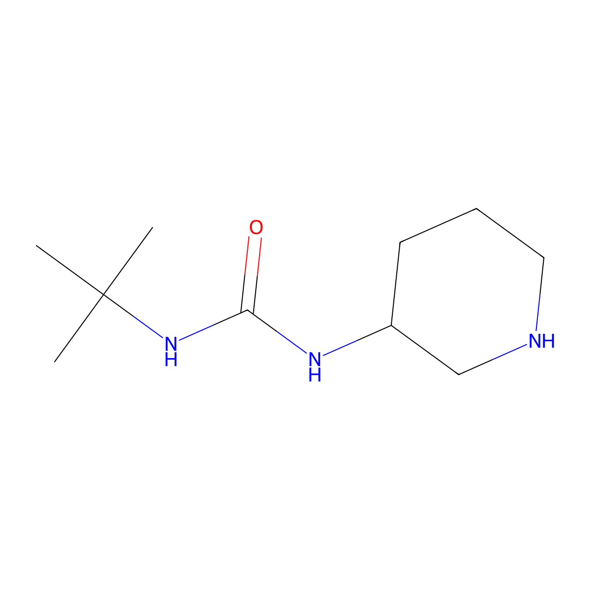 3-tert-Butyl-1-(piperidin-3-yl)urea molecular structure, CAS 1042777-03-6