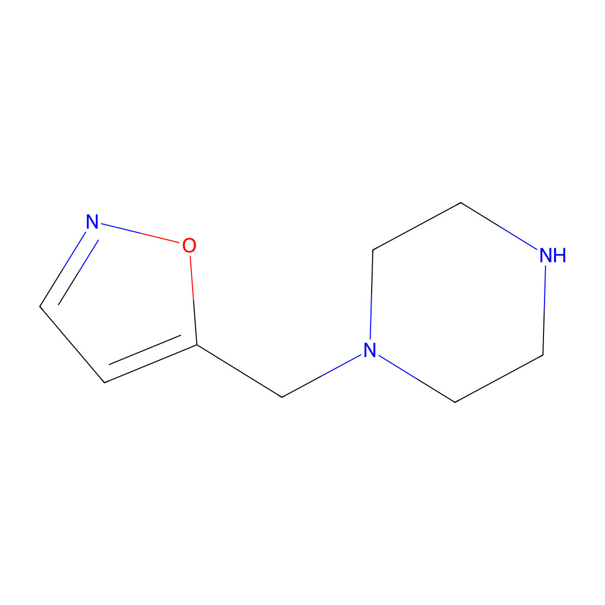 1-[(1,2-Oxazol-5-yl)methyl]piperazine molecular structure, CAS 1042777-59-2