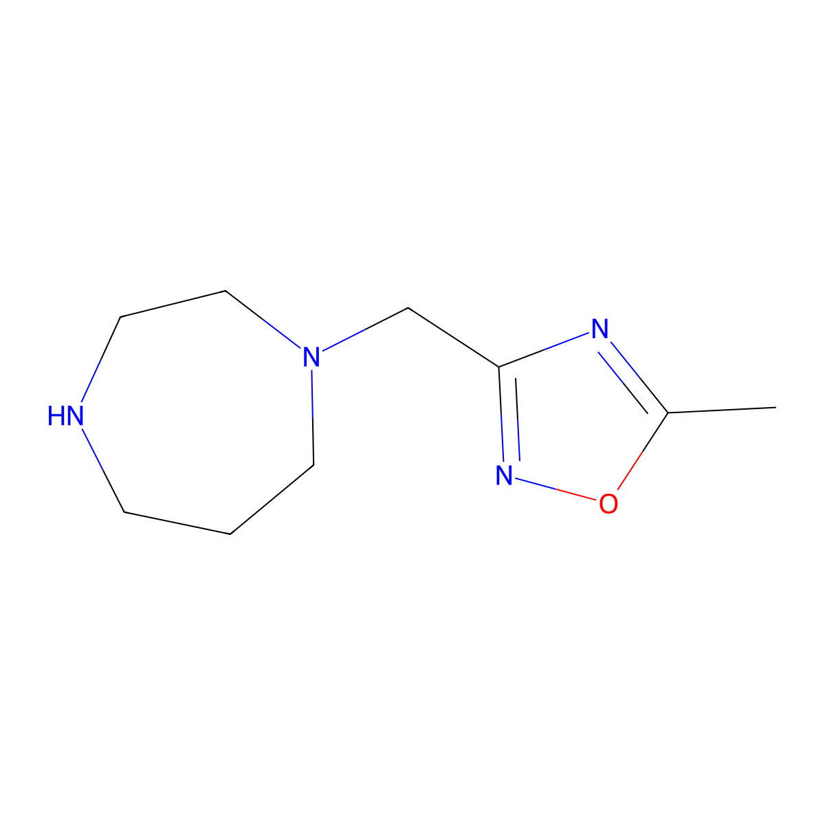 1-[(5-Methyl-1,2,4-oxadiazol-3-yl)methyl]-1,4-diazepane molecular structure, CAS 1042777-85-4