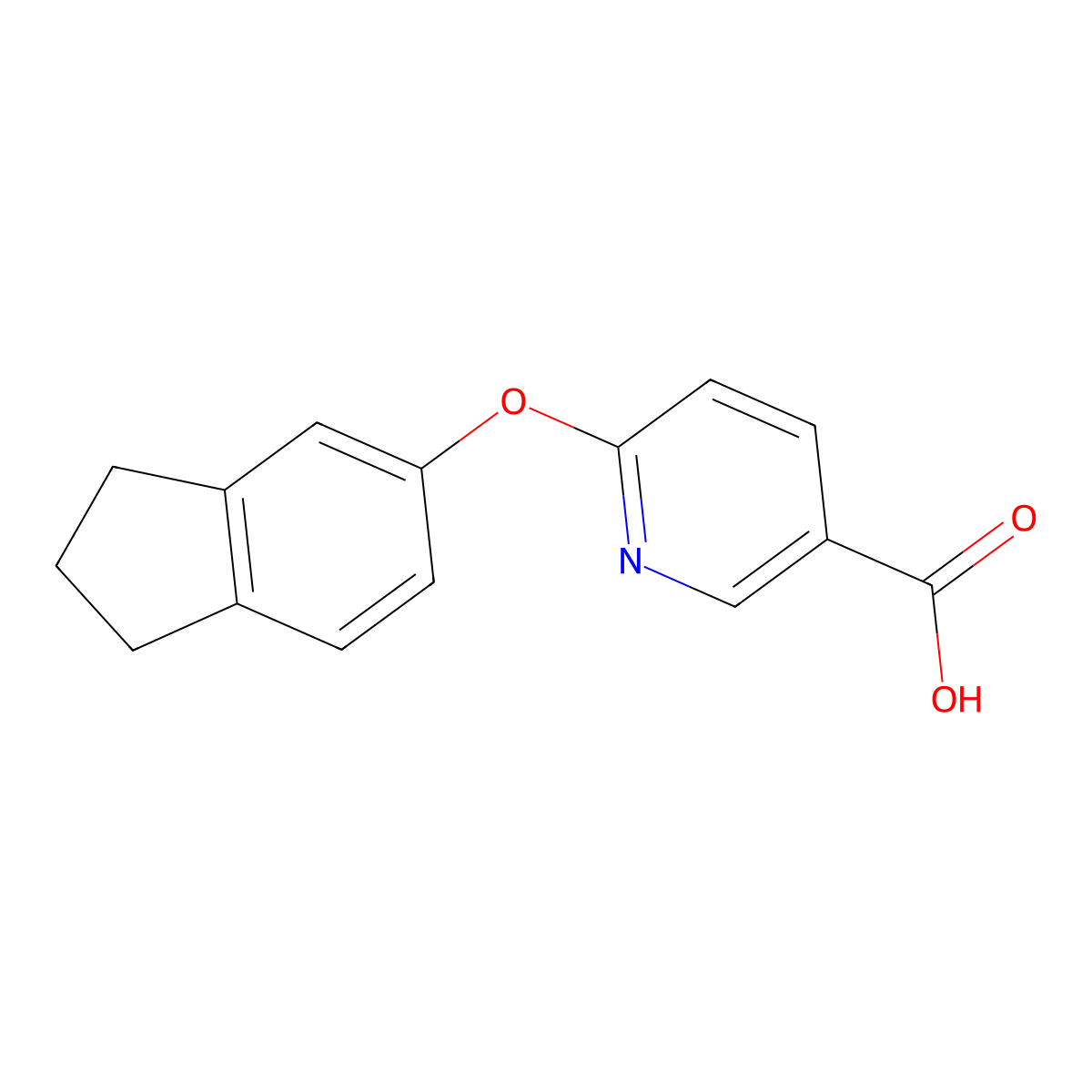 6-(2,3-dihydro-1H-inden-5-yloxy)nicotinic acid molecular structure, CAS 1042778-06-2