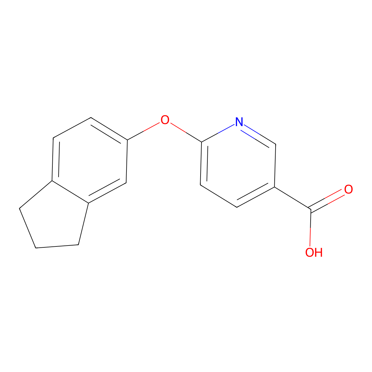 6-(2,3-dihydro-1H-inden-5-yloxy)nicotinic acid molecular structure, CAS 1042778-06-2