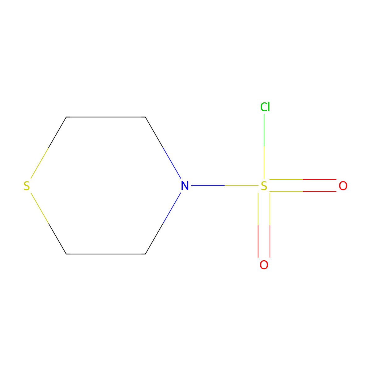 Thiomorpholine-4-sulfonyl chloride molecular structure, CAS 1042781-31-6