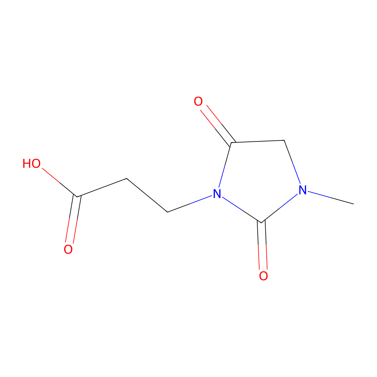 3-(3-Methyl-2,5-dioxoimidazolidin-1-yl)propanoic acid molecular structure, CAS 1042781-45-2