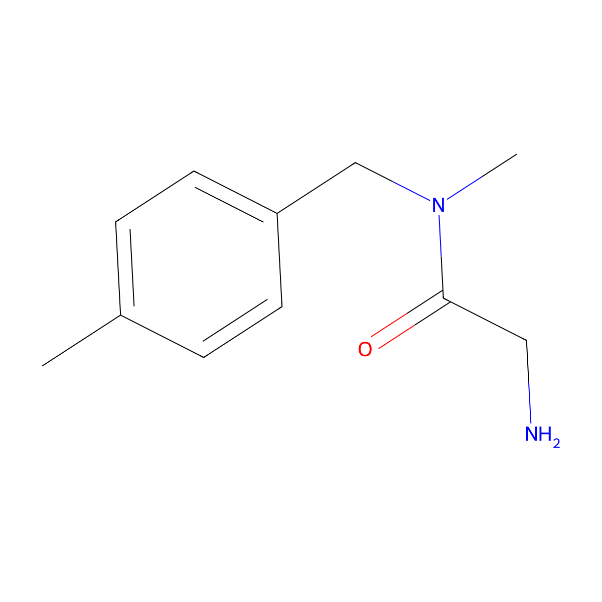 2-Amino-N-methyl-N-(4-methyl-benzyl)-acetamide molecular structure, CAS 1042781-96-3
