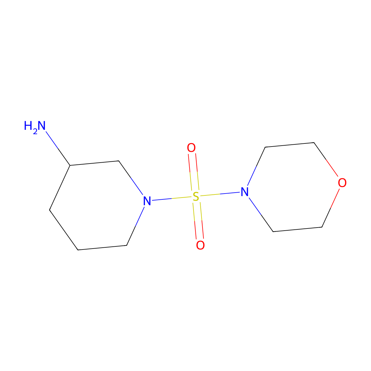 1-(Morpholine-4-sulfonyl)piperidin-3-amine molecular structure, CAS 1042783-01-6