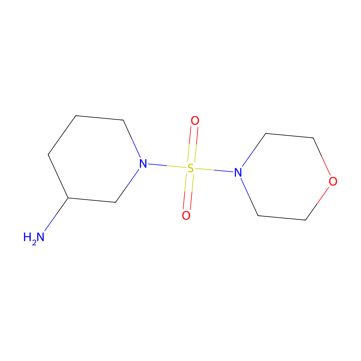 1-(Morpholine-4-sulfonyl)piperidin-3-amine molecular structure, CAS 1042783-01-6