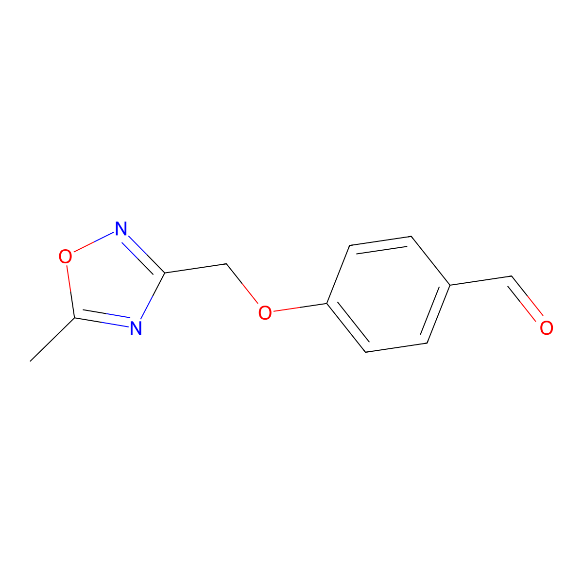 4-[(5-Methyl-1,2,4-oxadiazol-3-yl)methoxy]benzaldehyde molecular structure, CAS 1042783-40-3